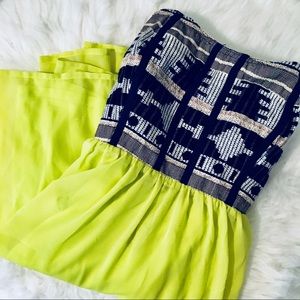 3 for $25 Yellow & Blue Strapless Semi Dress